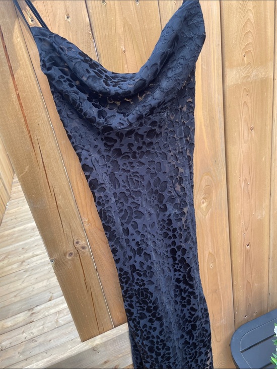 La SENZA Other - Vintage Y2K La SENZA Black Burnout Velvet Cowl Neck Floral Slip Dress full lengt